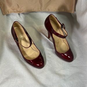 WOMENS CHRISTIAN LOUBOUTIN CHERRY RED 4” HEELS SIZE 6